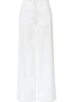 bonprix bonprix Pantalones>Pantalón palazzo de mezcla de lino Blanco