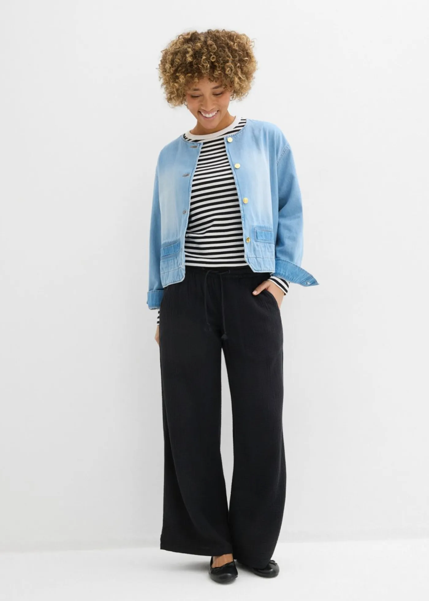 Mujer bonprix bonprix Pantalón palazzo de muselina