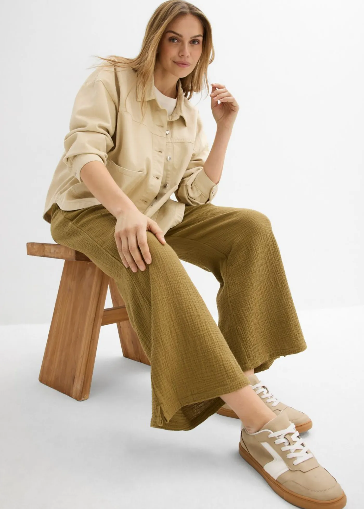 Mujer bonprix bonprix Pantalón palazzo de muselina