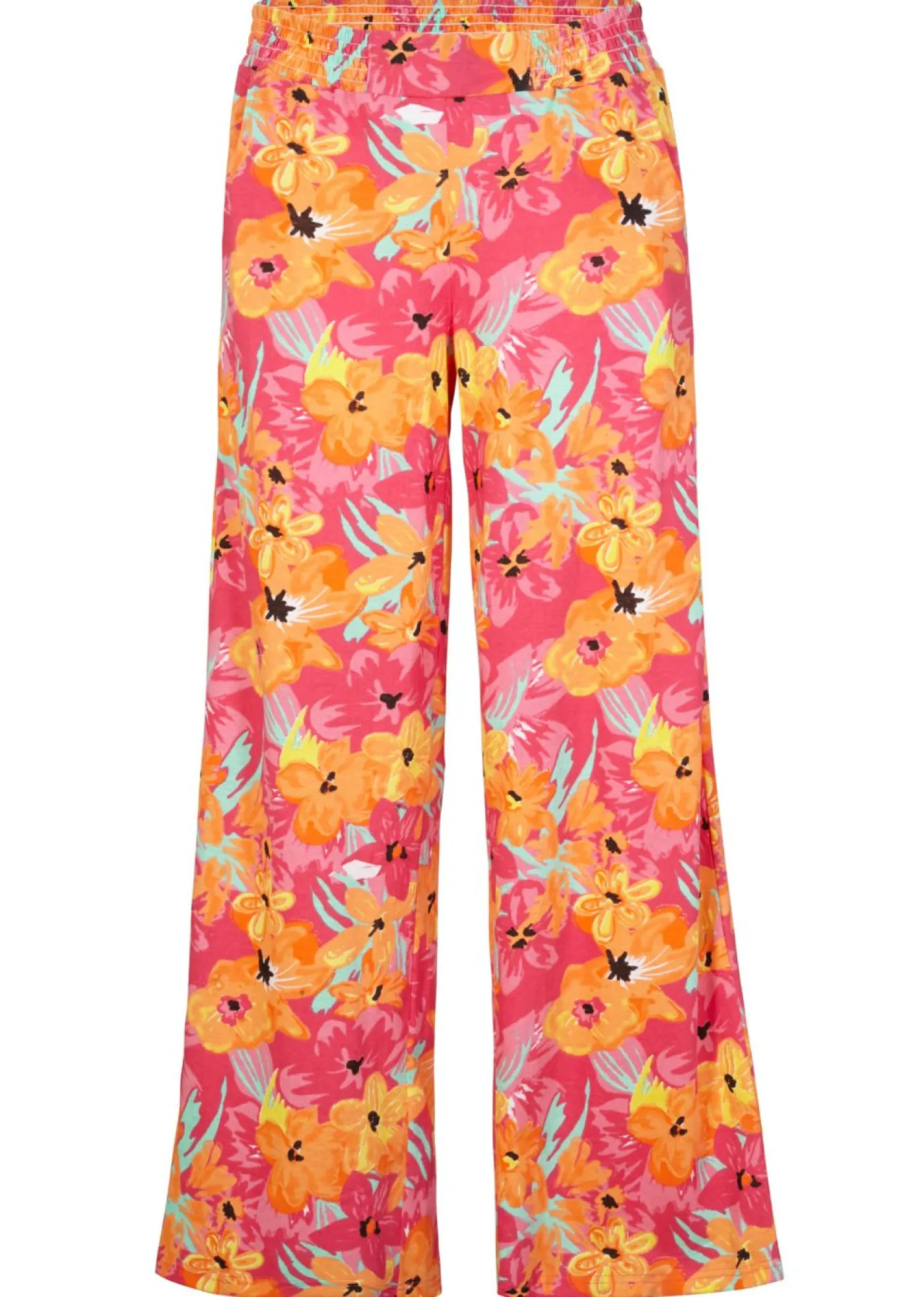 bonprix bonprix Pantalones>Pantalón Palazzo de punto de mezcla de viscosa Pink lady de flores