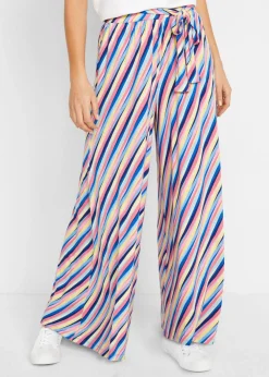 bonprix bonprix Pantalones>Pantalón Palazzo de punto de mezcla de viscosa Multicolor de rayas