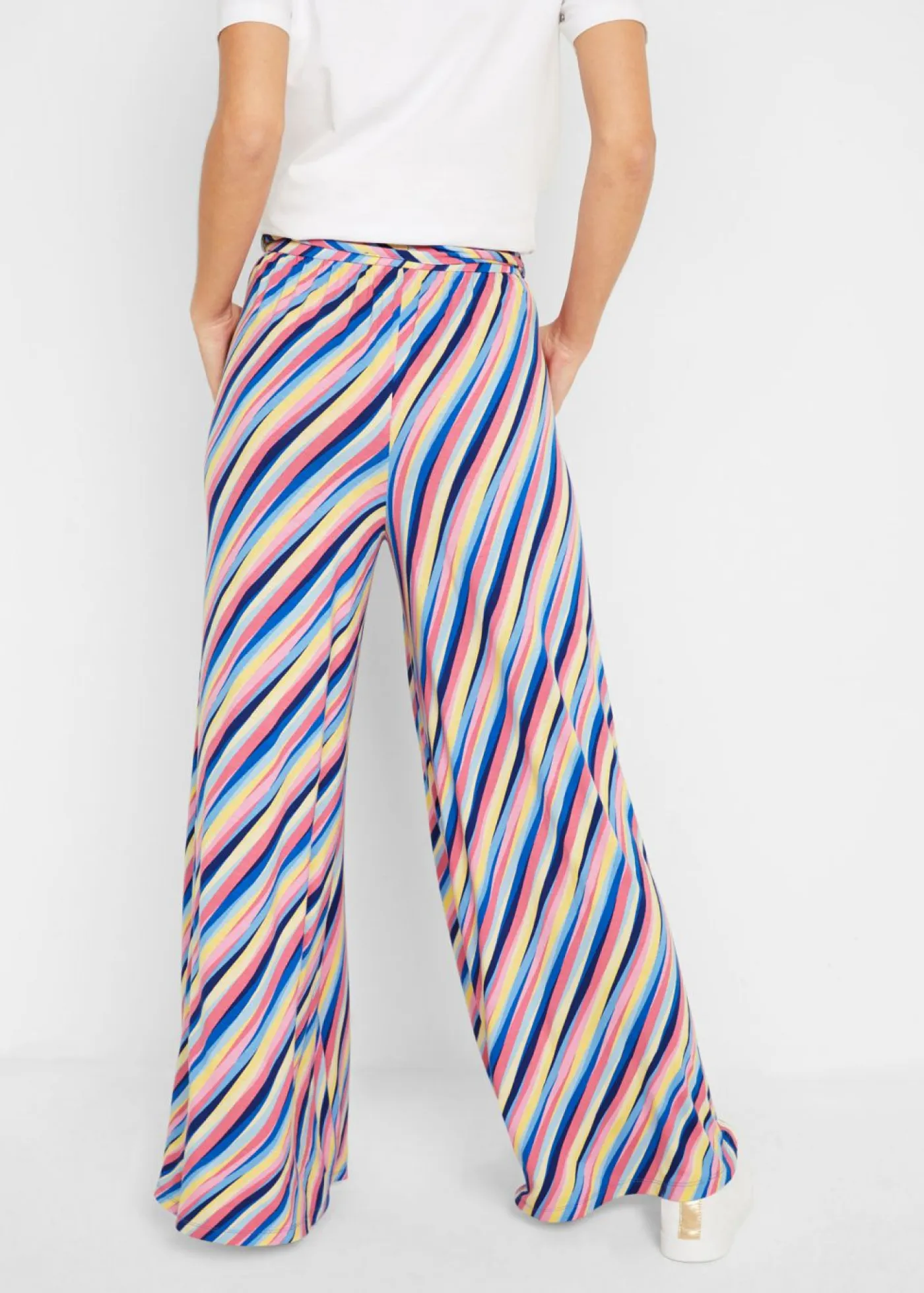 bonprix bonprix Pantalones>Pantalón Palazzo de punto de mezcla de viscosa Multicolor de rayas