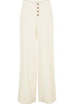 Mujer bonprix bonprix Pantalón palazzo largo con lino