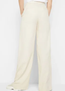Mujer bonprix bonprix Pantalón palazzo largo con lino