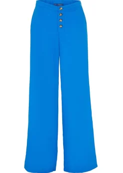 bonprix bonprix Pantalones|Novedades>Pantalón palazzo largo con lino Azur