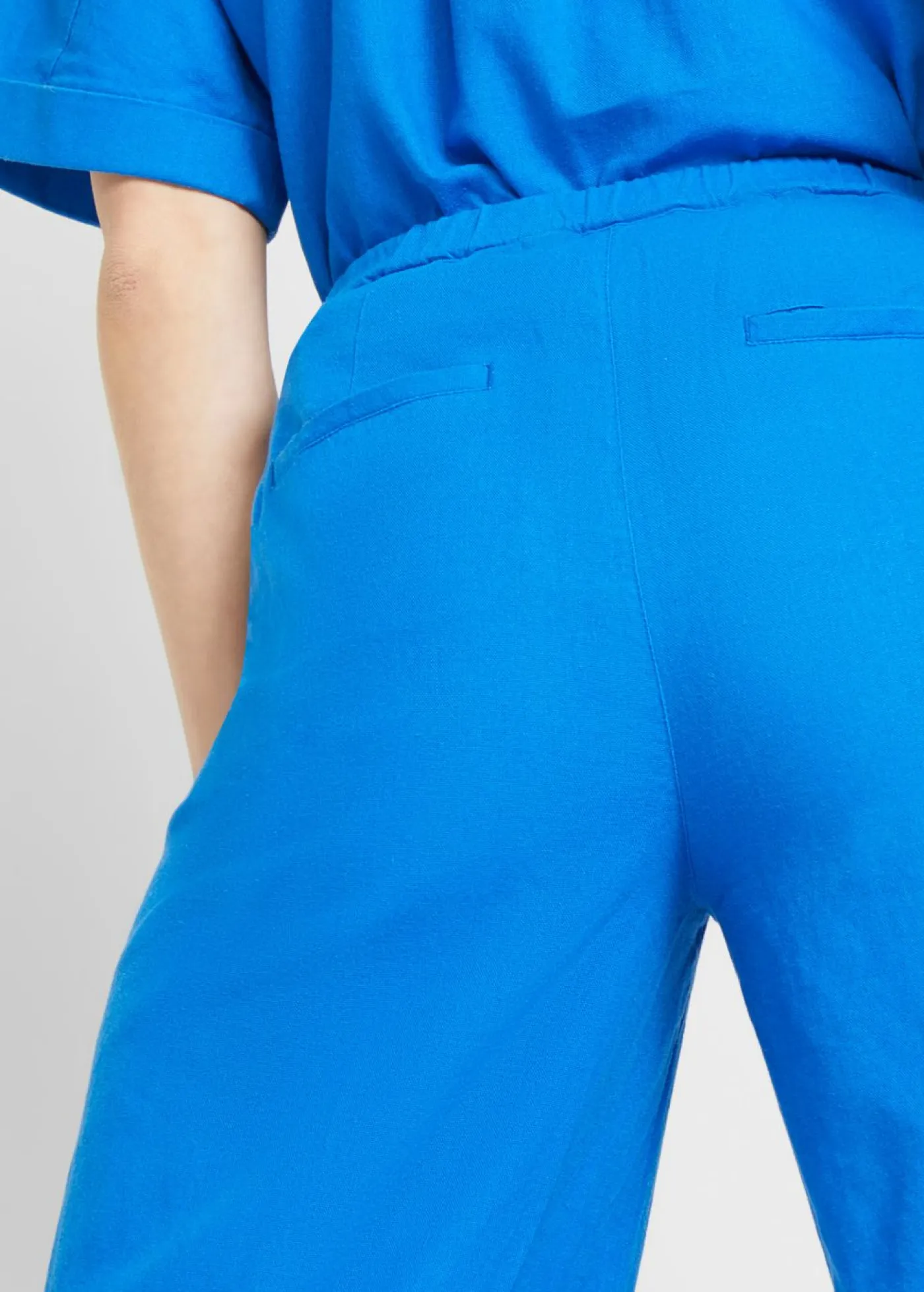 bonprix bonprix Pantalones|Novedades>Pantalón palazzo largo con lino Azur