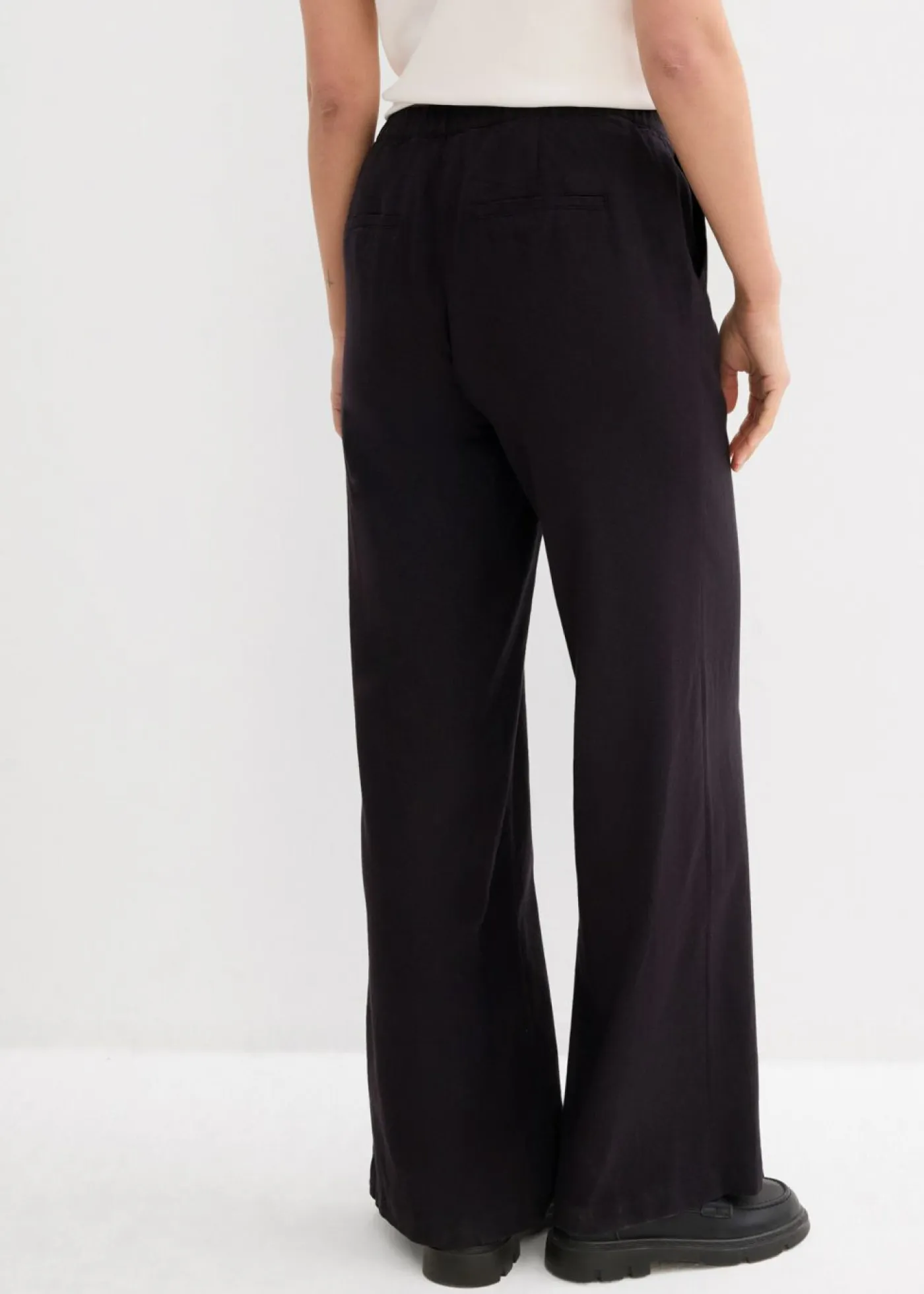 Mujer bonprix bonprix Pantalón palazzo largo con lino