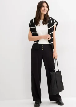 Mujer bonprix bonprix Pantalón palazzo largo con lino