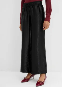 Mujer bonprix bonprix Pantalón palazzo satinado con cinturilla cómoda