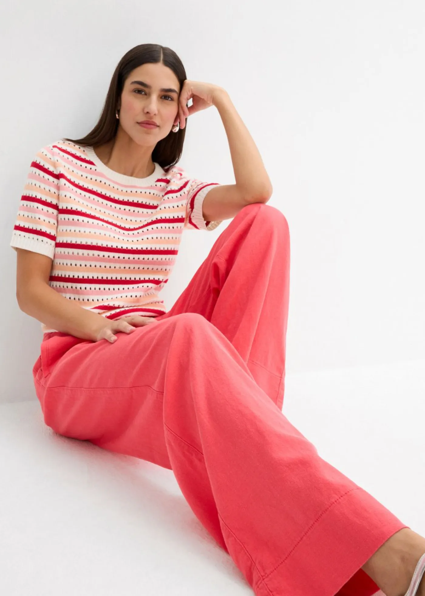 Mujer bonprix bonprix Pantalón paperbag de ligera mezcla de lino