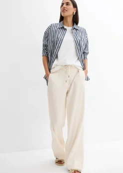 Mujer bonprix bonprix Pantalón paperbag de ligera mezcla de lino