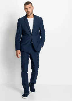 bonprix bonprix Trajes>Pantalón (2 piezas) con corte slim Azul marino