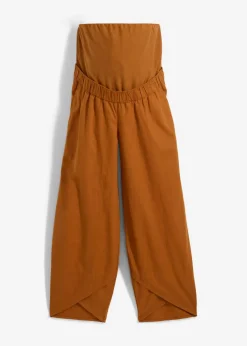 bonprix bonprix Premamá>Pantalón premamá de lino y algodón con banda abdominal Bronce