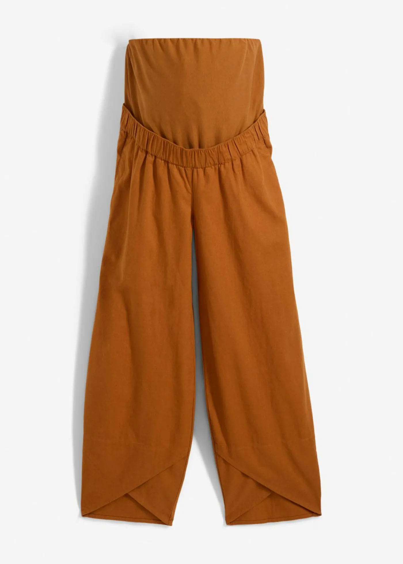 bonprix bonprix Premamá>Pantalón premamá de lino y algodón con banda abdominal Bronce