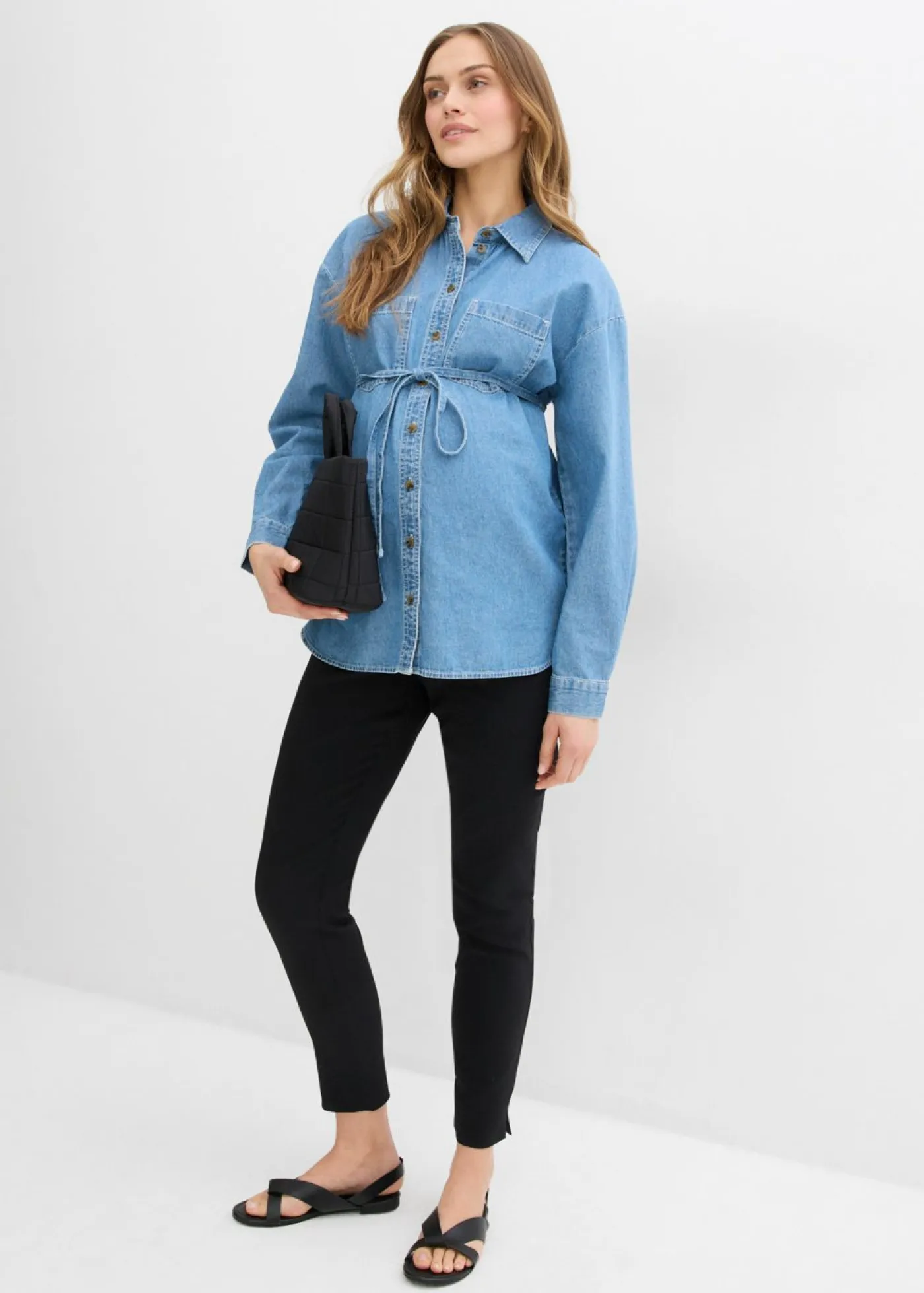 Mujer bonprix bonprix Pantalón premamá elástico con pernera acampanada