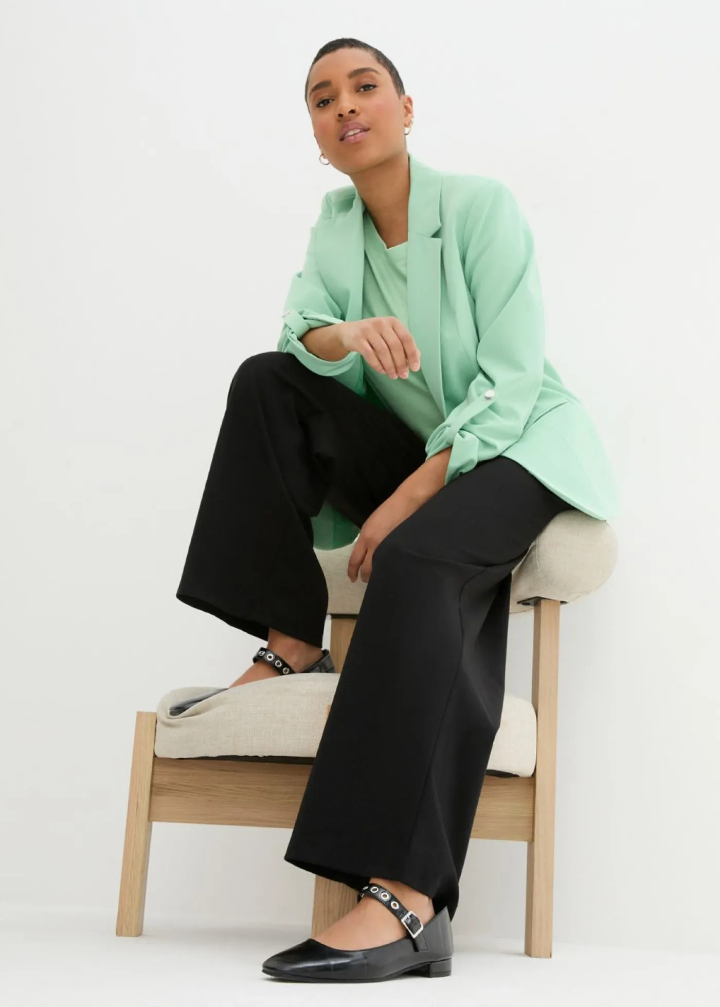 Mujer bonprix bonprix Pantalón Punto di Roma con cintura cómoda