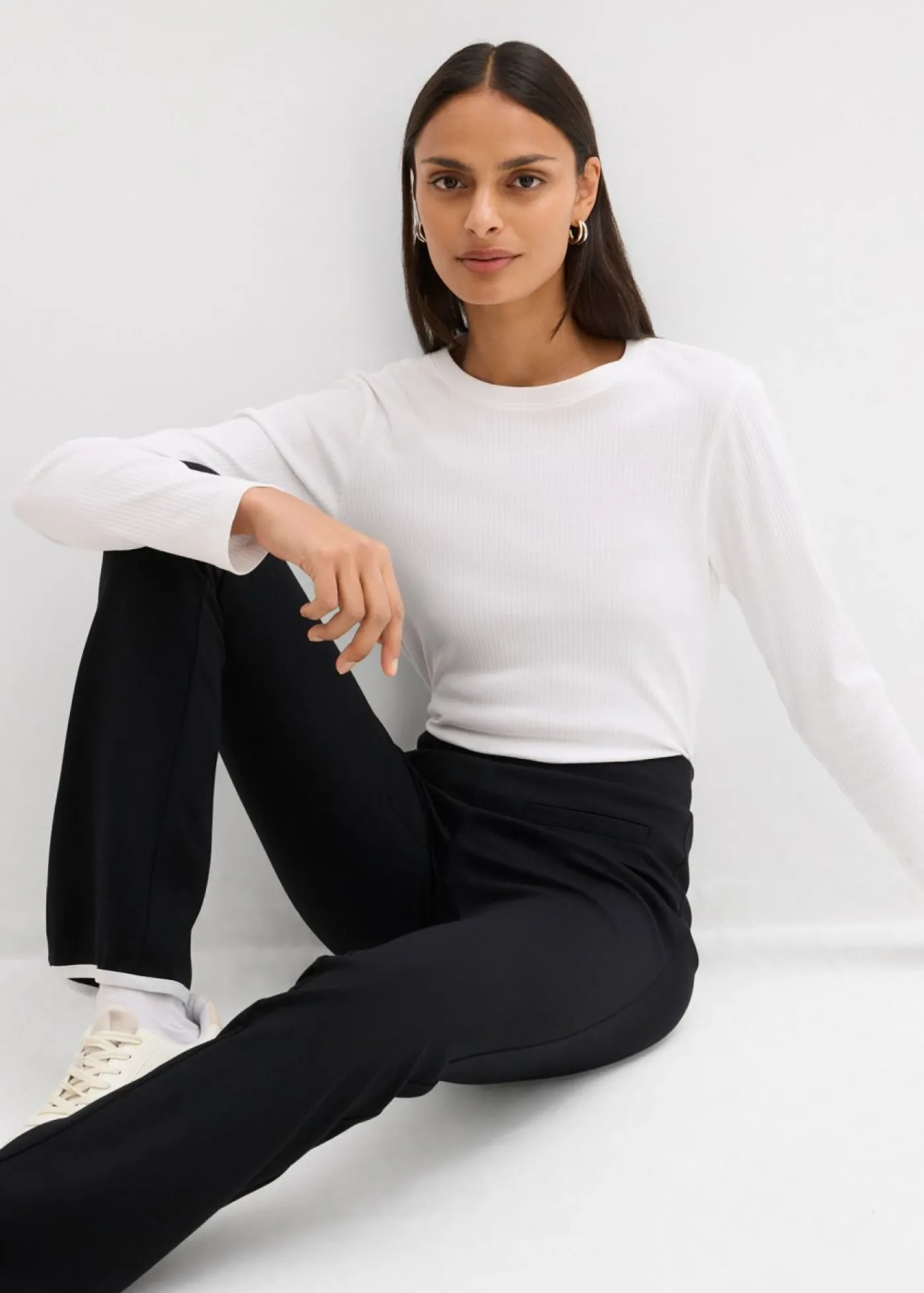 Mujer bonprix bonprix Pantalón Punto di Roma con abertura