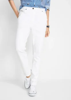 bonprix bonprix Pantalones>Pantalón recto cómodo con elástico Blanco