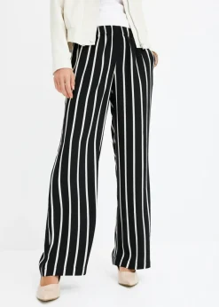 bonprix bonprix Pantalones>Pantalón sin cierre Negro-blanco con rayas