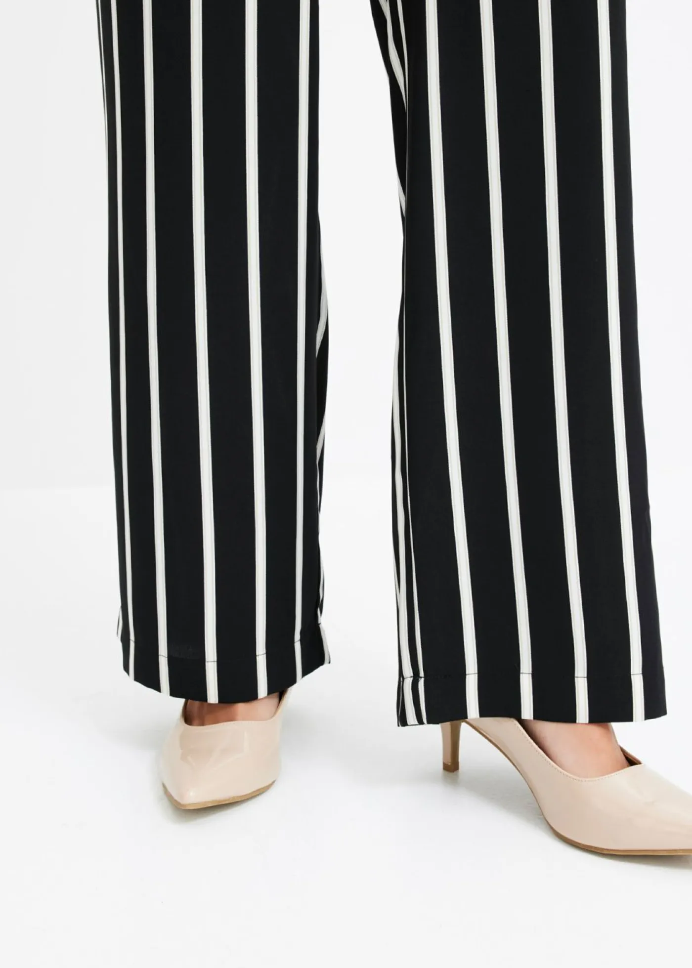 bonprix bonprix Pantalones>Pantalón sin cierre Negro-blanco con rayas