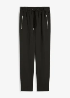 bonprix bonprix Pantalones>Pantalón sin cierre con cinturilla cómoda Negro