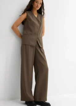 Mujer bonprix bonprix Pantalón sin cierre con estructura de sarga