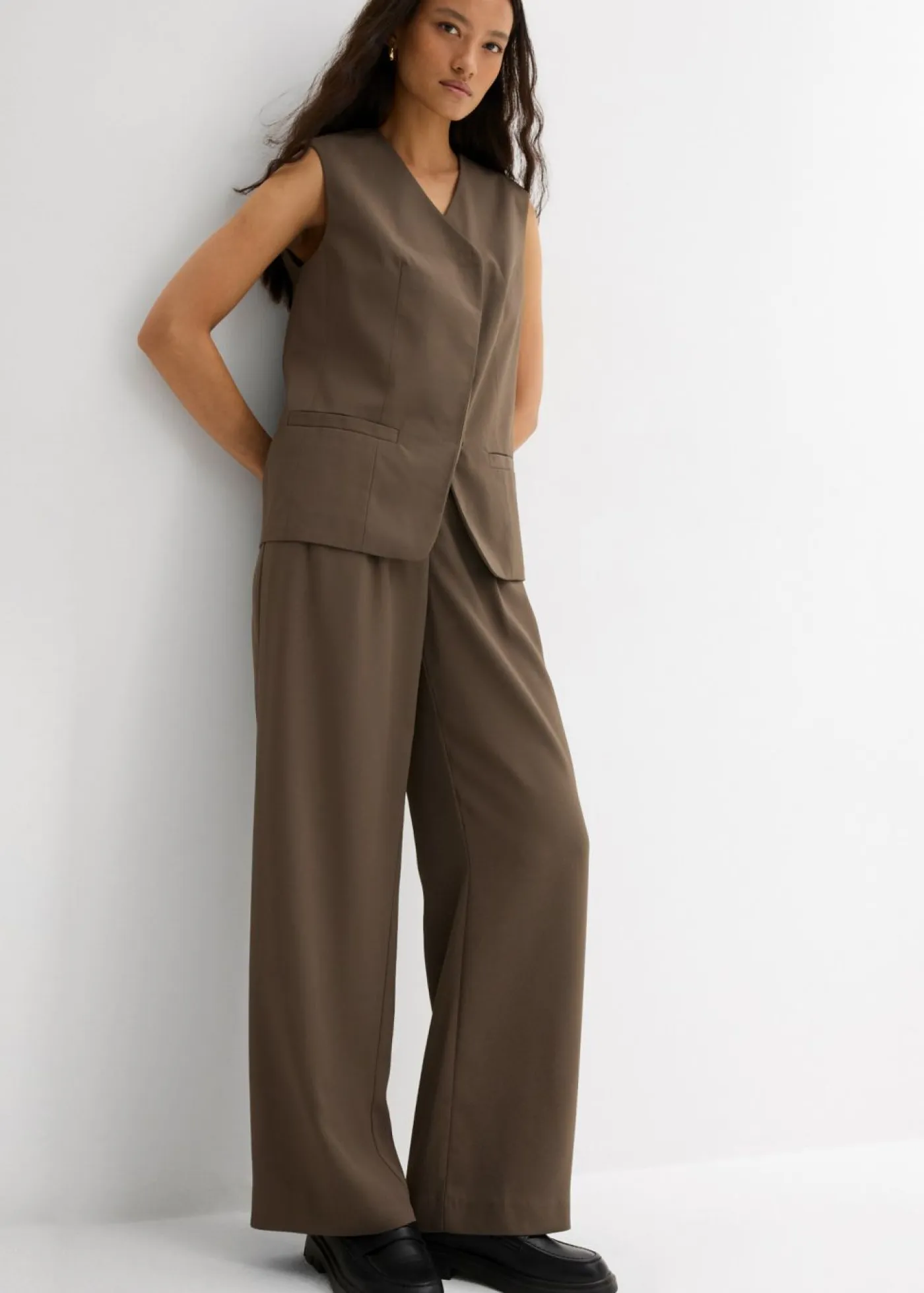 Mujer bonprix bonprix Pantalón sin cierre con estructura de sarga