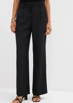 bonprix bonprix Esenciales|Pantalones>Pantalón sin cierre con estructura de sarga Negro