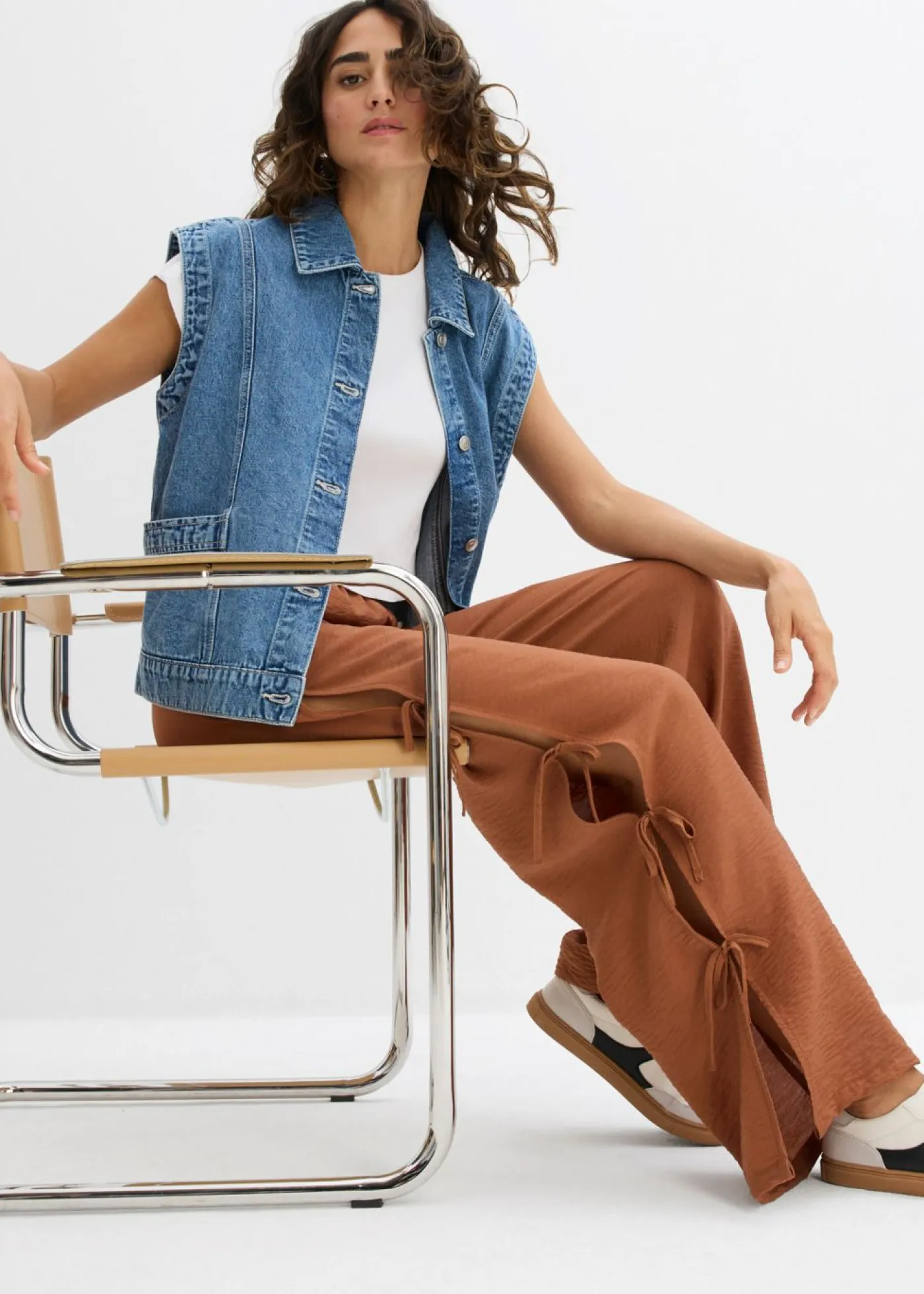 Mujer bonprix bonprix Pantalón sin cierre con lazos