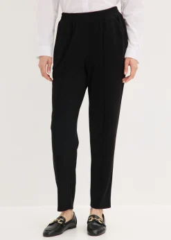 bonprix bonprix Pantalones>Pantalón sin cierre con ribete Negro