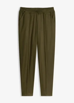 bonprix bonprix Pantalones>Pantalón sin cierre con ribete Verde oliva oscuro