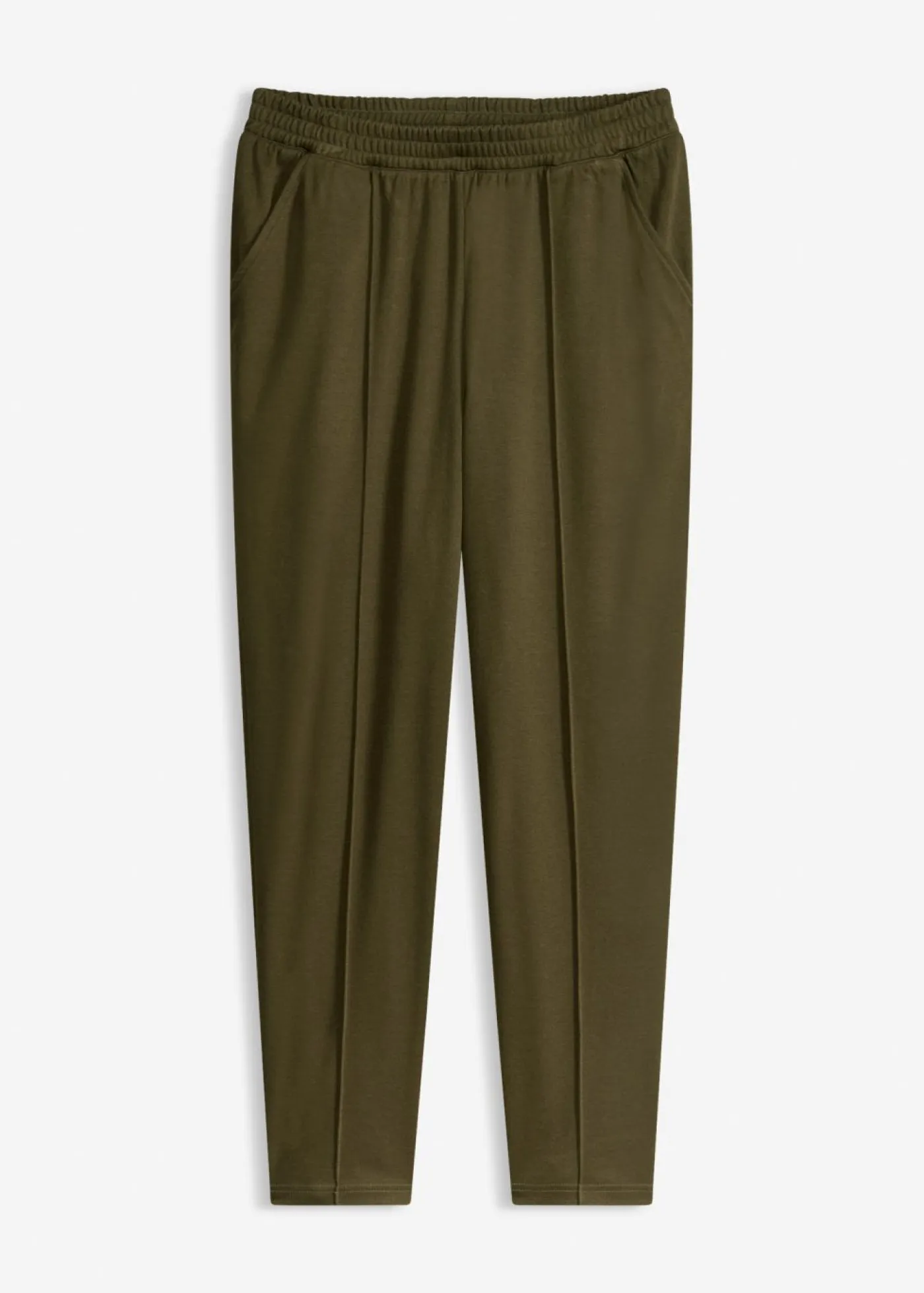 bonprix bonprix Pantalones>Pantalón sin cierre con ribete Verde oliva oscuro
