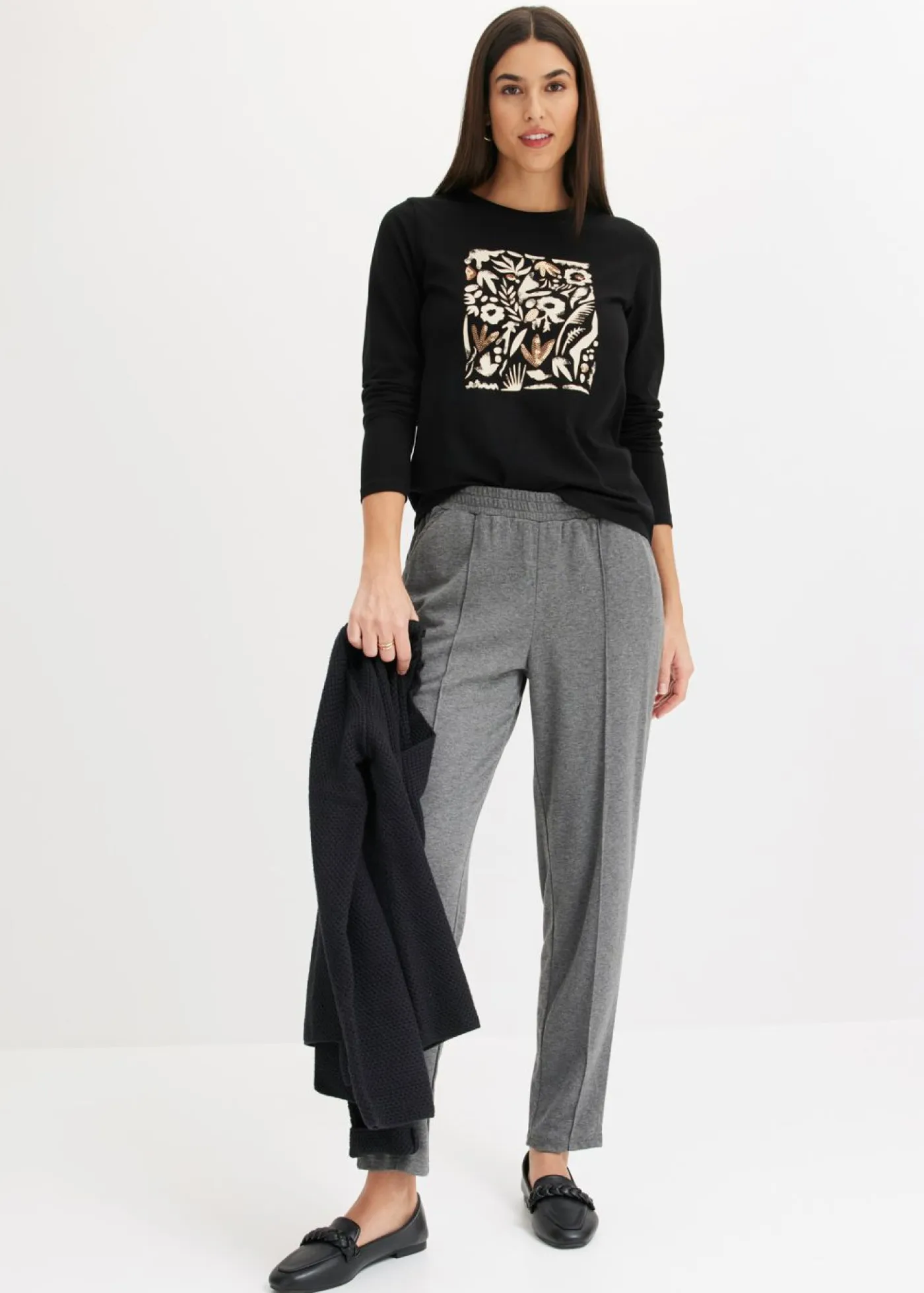 Mujer bonprix bonprix Pantalón sin cierre con ribete