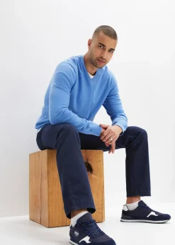 Hombre bonprix bonprix Pantalón sin cierre de algodón puro con corte recto y regular