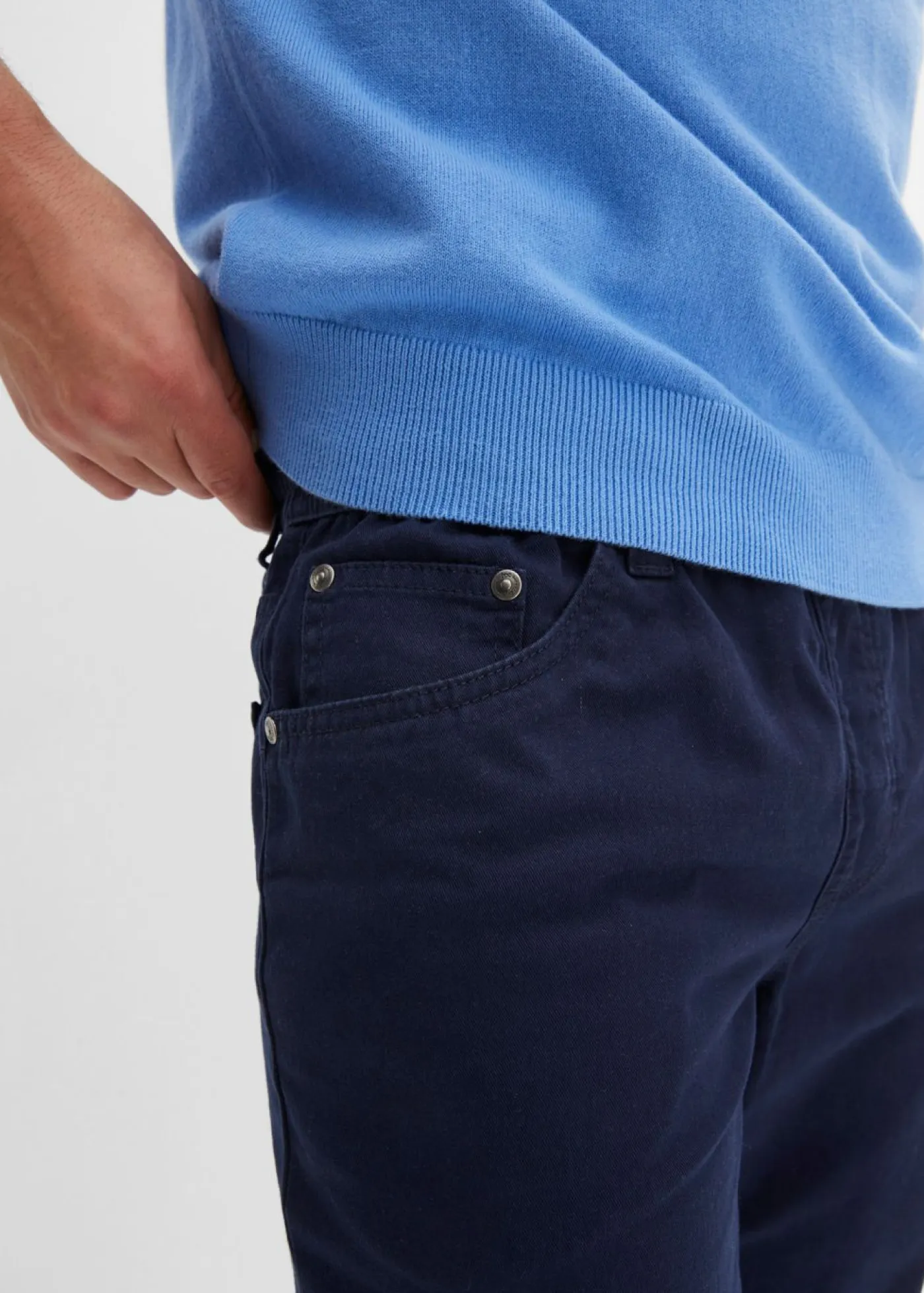 Hombre bonprix bonprix Pantalón sin cierre de algodón puro con corte recto y regular