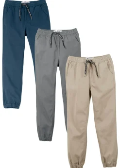 Niños bonprix bonprix Pantalón sin cierre de algodón puro regular fit (3 unidades)