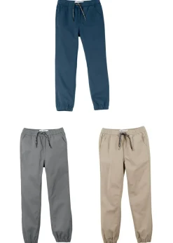 Niños bonprix bonprix Pantalón sin cierre de algodón puro regular fit (3 unidades)