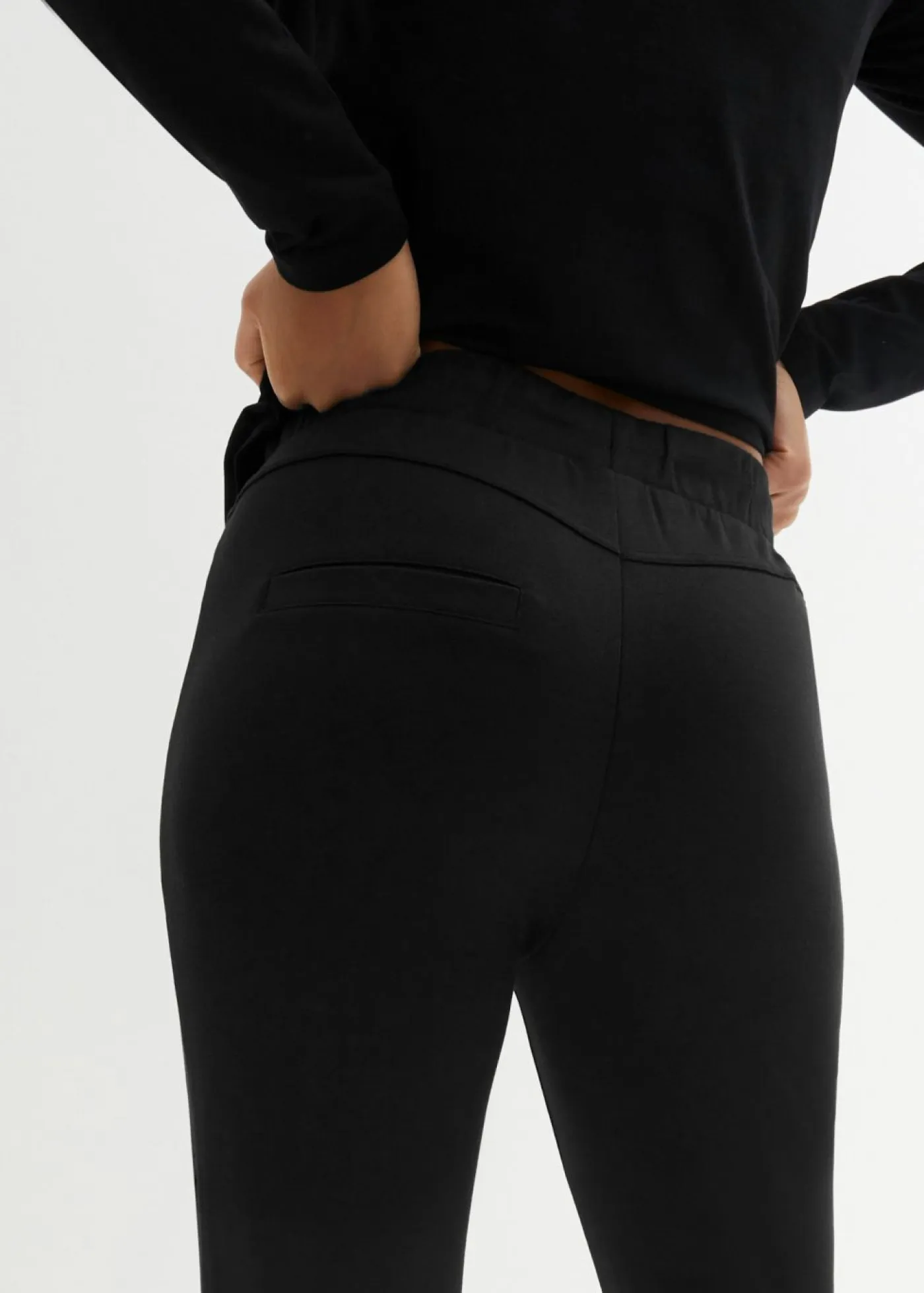 bonprix bonprix Pantalones|Novedades>Pantalón sin cierre de cómodo tejido Punto di Roma Negro