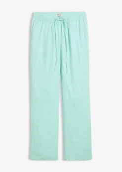 bonprix bonprix Premium|Pantalones>Pantalón sin cierre de lino puro Menta claro
