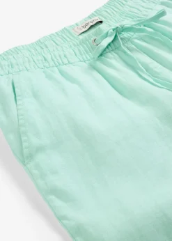 bonprix bonprix Premium|Pantalones>Pantalón sin cierre de lino puro Menta claro