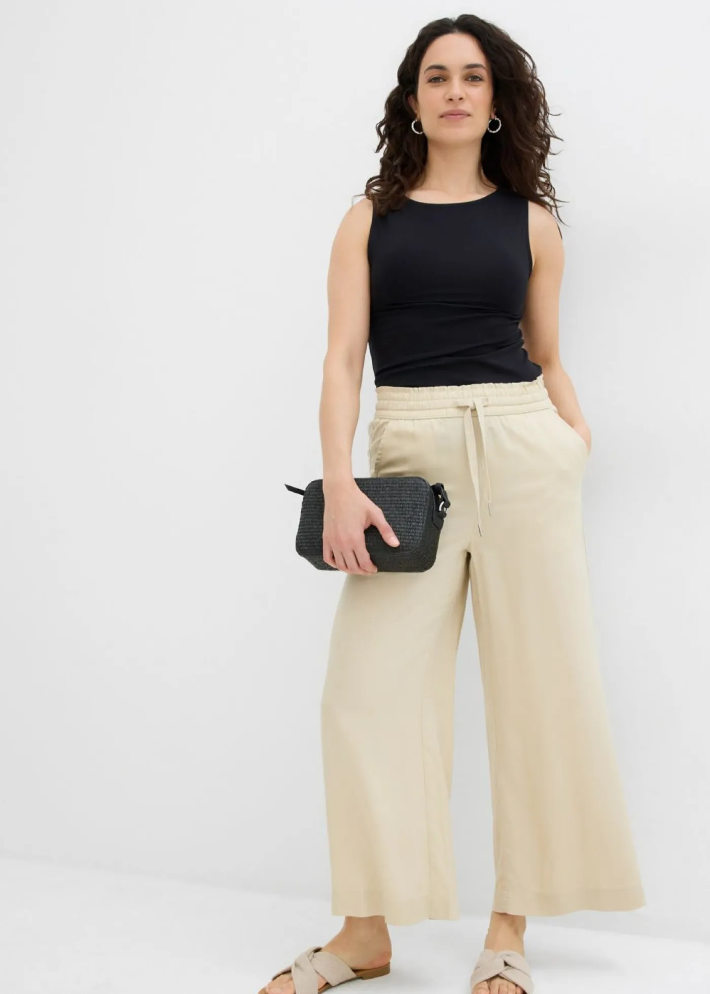 Mujer bonprix bonprix Pantalón sin cierre de lyocell 7/8