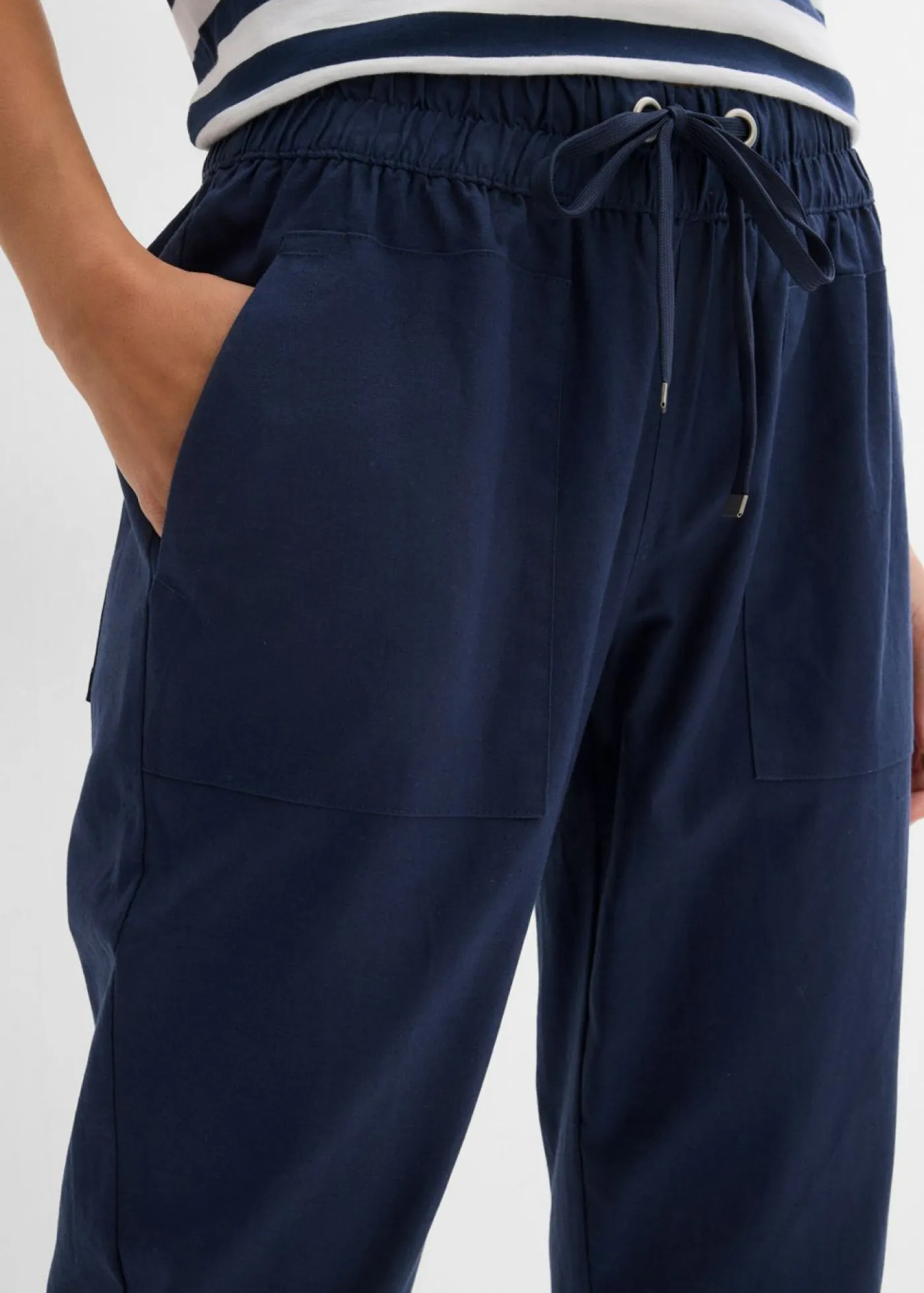 Mujer bonprix bonprix Pantalón sin cierre de mezcla de lino ligero