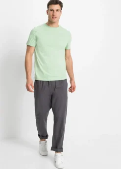 Hombre bonprix bonprix Pantalón sin cierre de mezcla de lino ligero con corte regular y forma recta