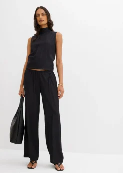 Mujer bonprix bonprix Pantalón sin cierre de mezcla de viscosa estructurada