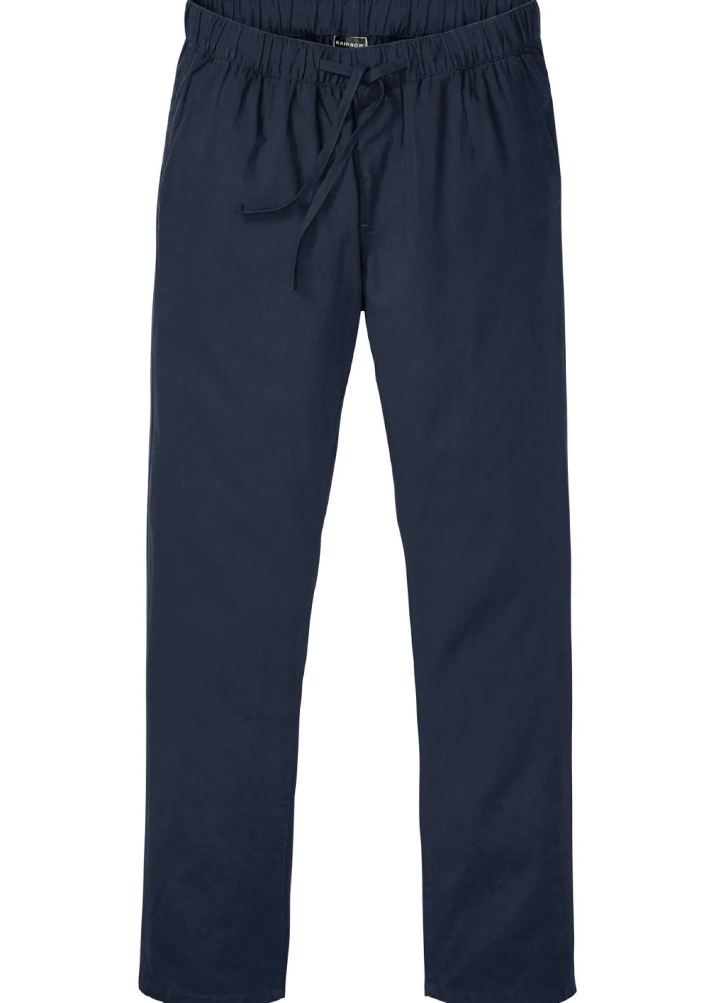 bonprix bonprix Pantalones>Pantalón sin cierre de mezcla de lino ligero con corte regular y forma recta Azul marino