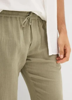 Hombre bonprix bonprix Pantalón sin cierre de muselina con corte regular y tapered