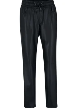 bonprix bonprix Pantalones>Pantalón sin cierre de piel sintética Negro