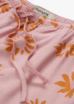 bonprix bonprix Pantalones>Pantalón sin cierre de suave viscosa rosa ceniza/marrón anaranjado con flores