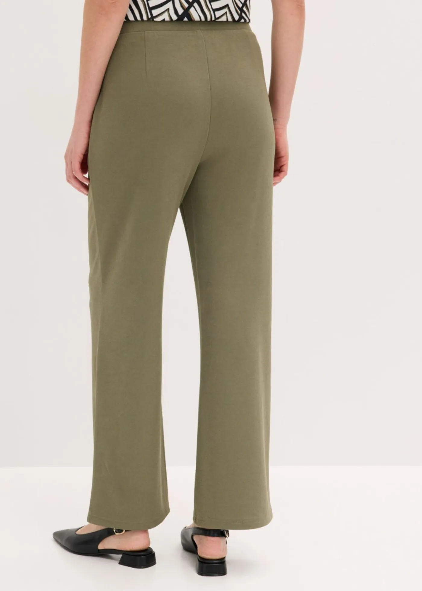 bonprix bonprix Pantalones|Novedades>Pantalón sin cierre de tejido interlock resistente Verde oliva