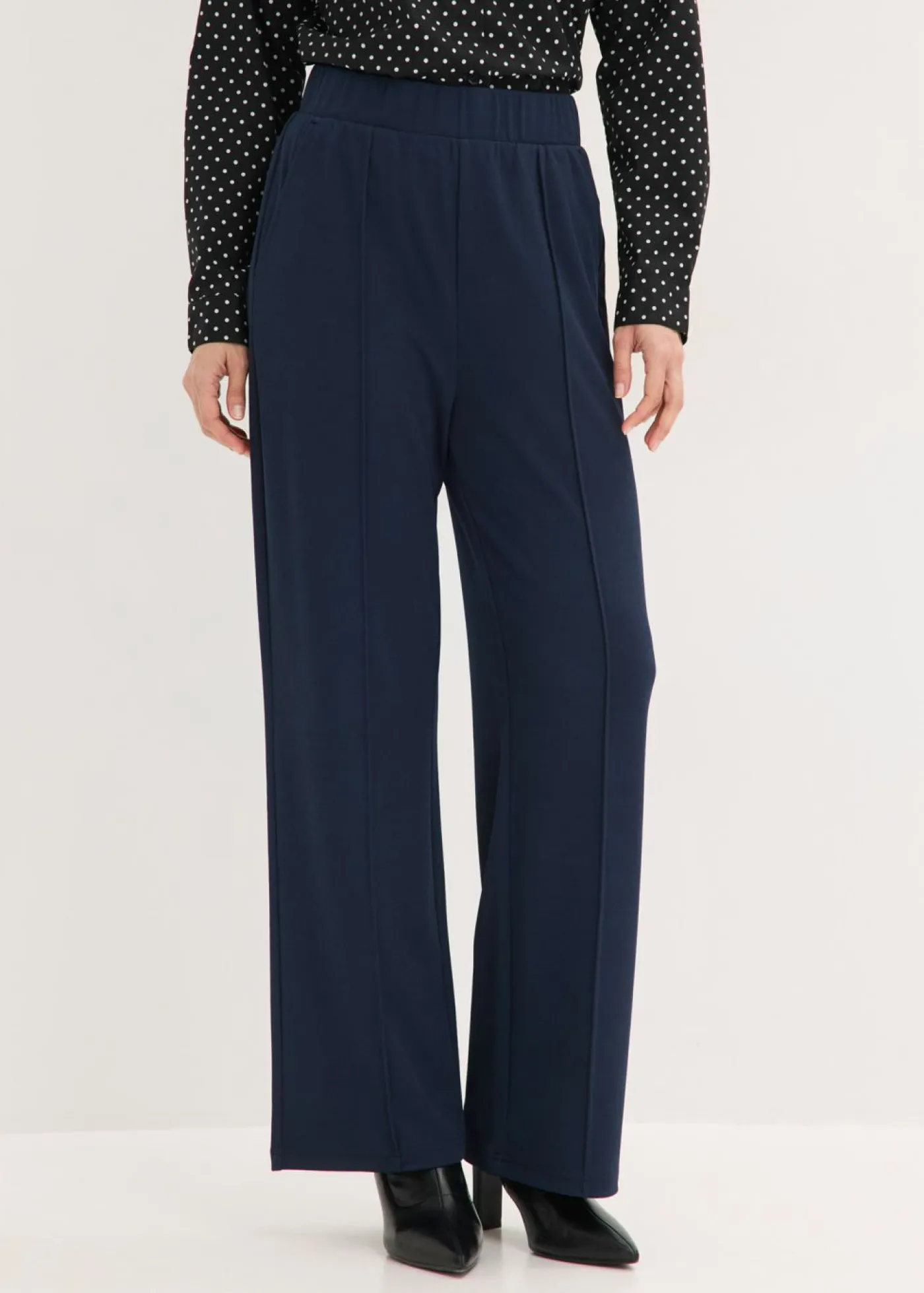 bonprix bonprix Pantalones|Novedades>Pantalón sin cierre de tejido interlock resistente Azul marino